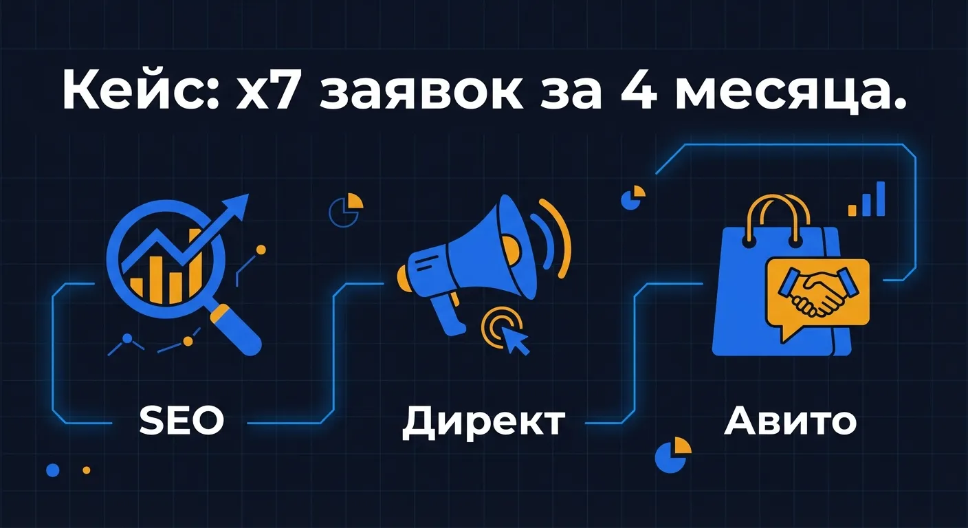 Кейс: SEO + Директ + Авито для клининга - x7 заявок за 4 месяца