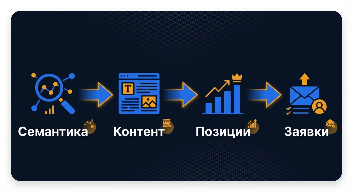 Воронка SEO-продвижения клининговой компании: от технического аудита до стабильного потока заявок из органики