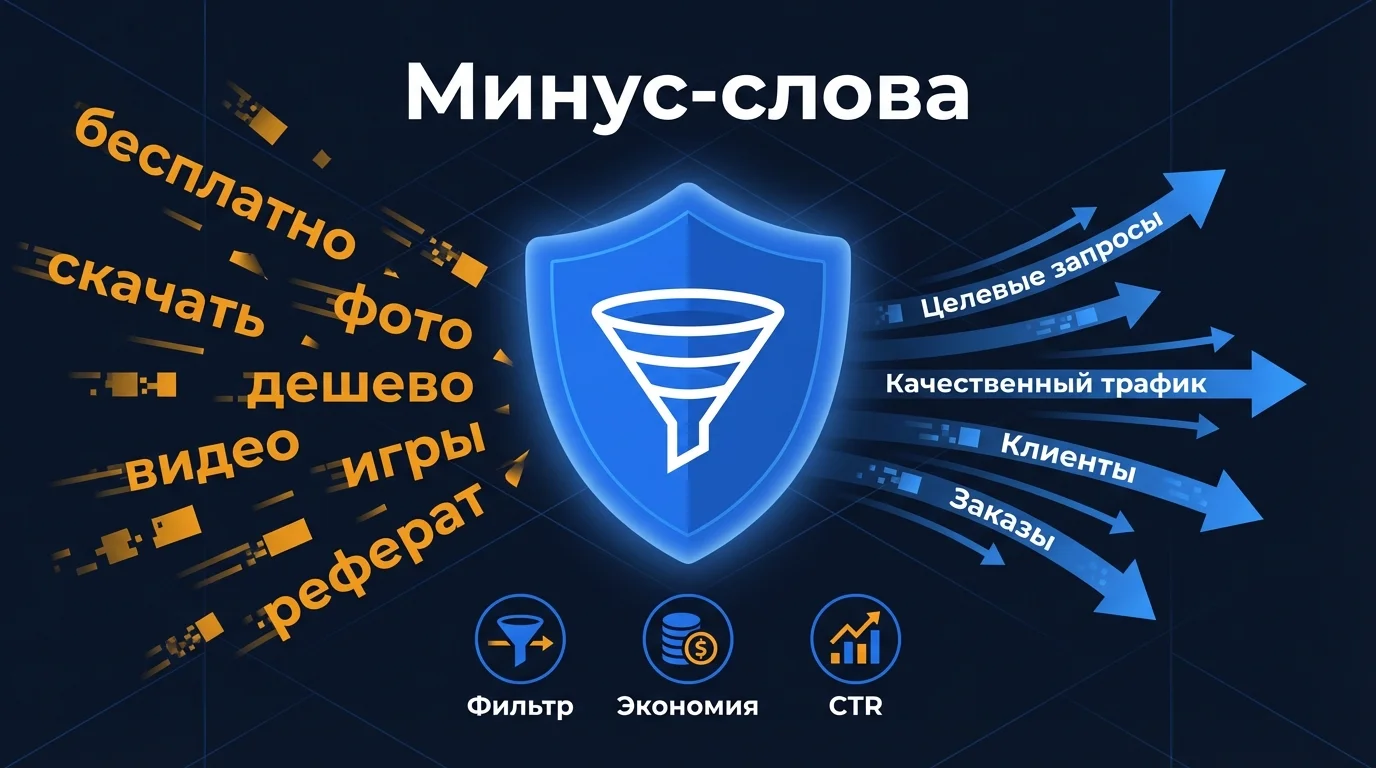 Минус-слова в Яндекс.Директ: как не слить бюджет