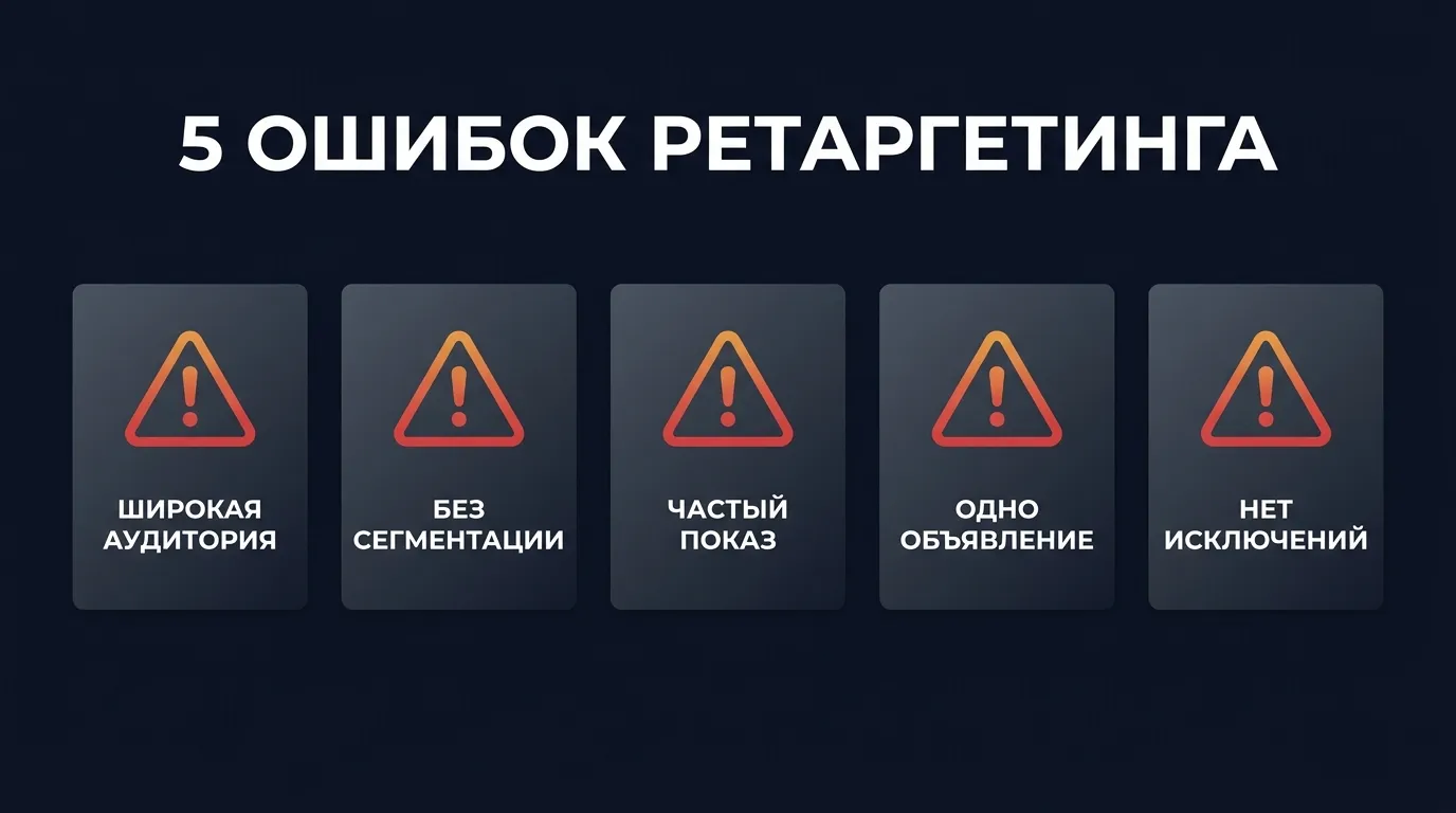 Пять ошибок ретаргетинга ВКонтакте, которые сливают бюджет: широкая аудитория, нет сегментации