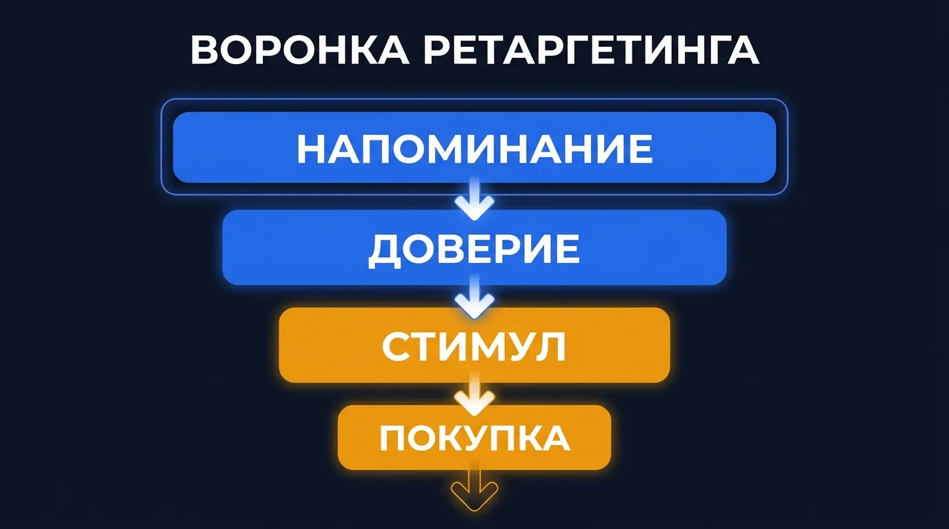 Воронка ретаргетинга ВКонтакте: четыре этапа от напоминания до покупки